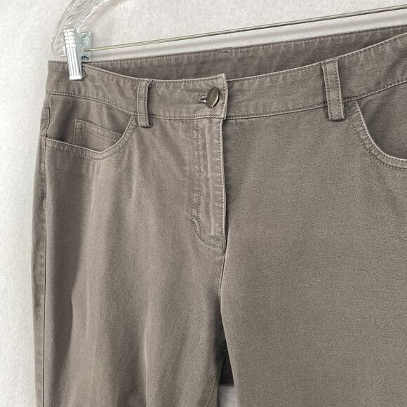 EILEEN FISHER Pants S Organic Cotton Twill Stretch Slim Straight 5 Pocket Gray - Picture 2 of 12